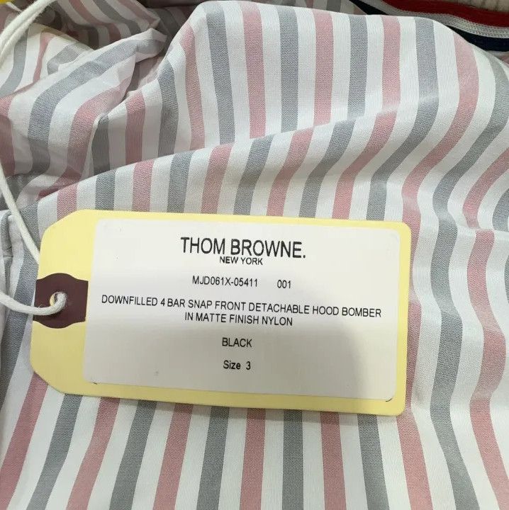 Thom Browne Thom Browne Black Nylon Flight Jacket for Men Size US L / EU 52-54 / 3 - 7 Thumbnail