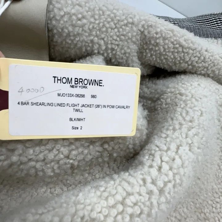 Thom Browne Thom Browne Wool Flight Jacket in Black and White Size US S / EU 44-46 / 1 - 6 Thumbnail