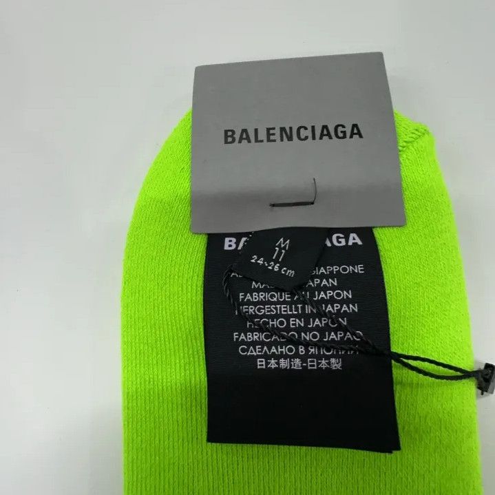 Balenciaga Balenciaga Green Logo Embroidered Knit Socks Size ONE SIZE - 4 Thumbnail