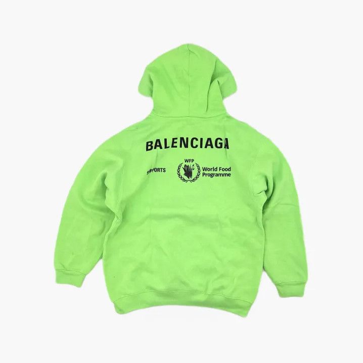 Balenciaga Balenciaga Logo Print Hooded Sweatshirt in Green Size US XS / EU 42 / 0 - 3 Thumbnail