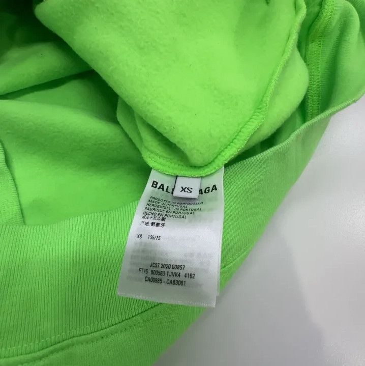 Balenciaga Balenciaga Logo Print Hooded Sweatshirt in Green Size US XS / EU 42 / 0 - 4 Thumbnail