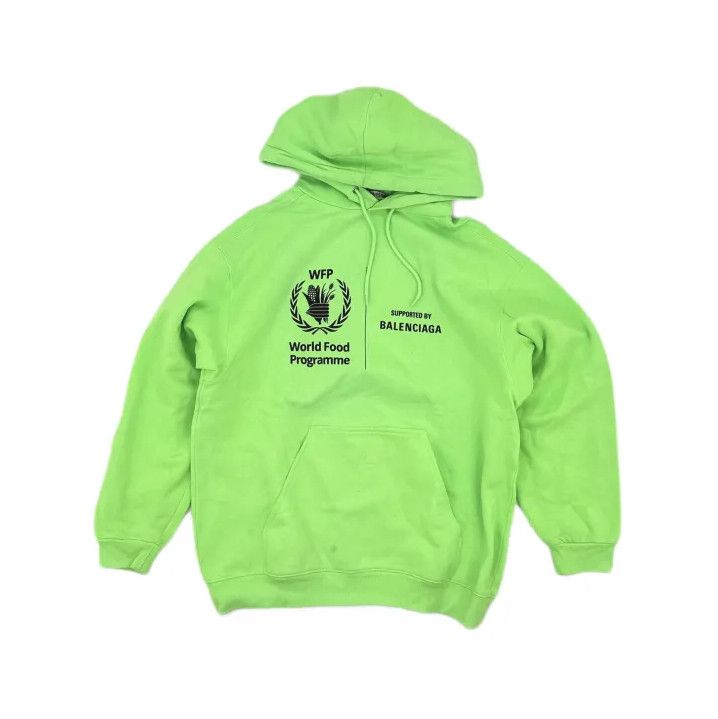 Balenciaga Balenciaga Logo Print Hooded Sweatshirt in Green Size US XS / EU 42 / 0 - 2 Thumbnail