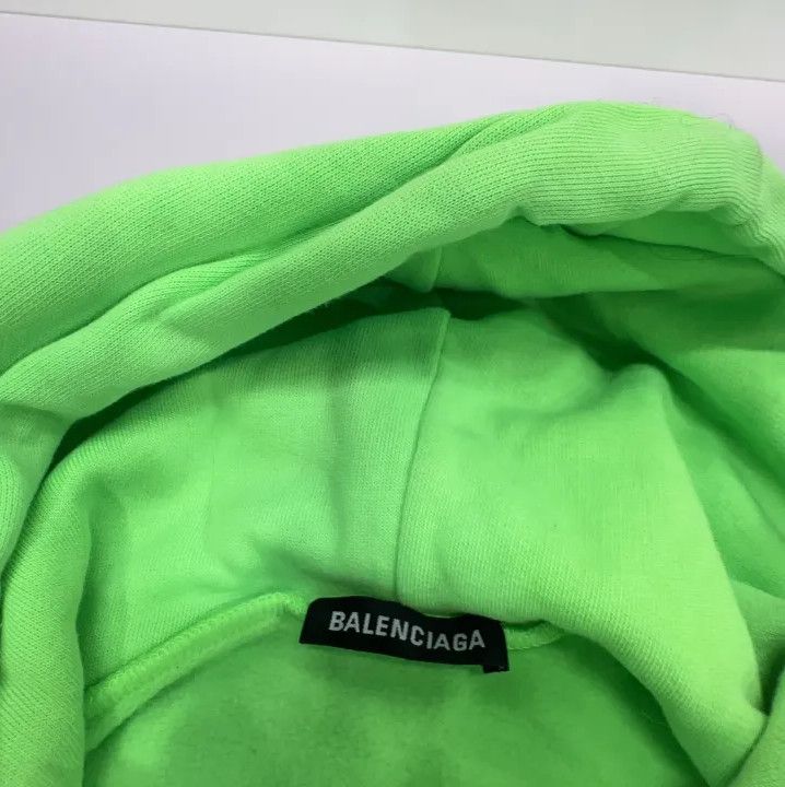 Balenciaga Balenciaga Logo Print Hooded Sweatshirt in Green Size US XS / EU 42 / 0 - 5 Thumbnail