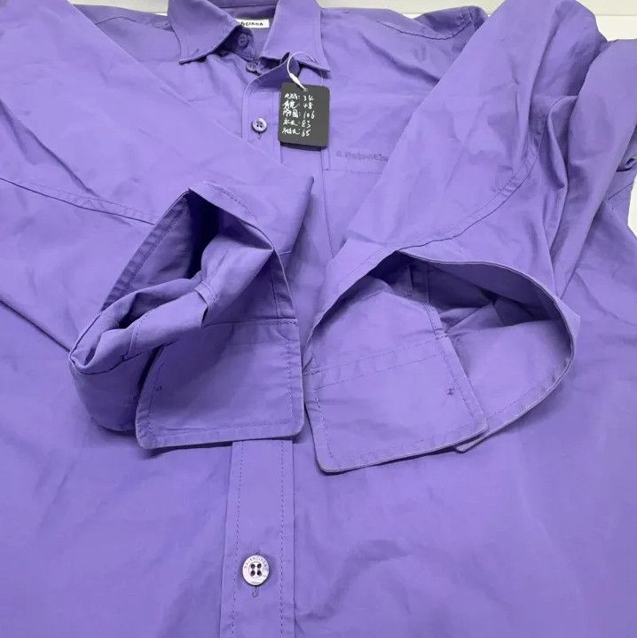 Balenciaga Balenciaga Casual Long Sleeve Shirt in Purple Size US S / EU 44-46 / 1 - 11 Thumbnail