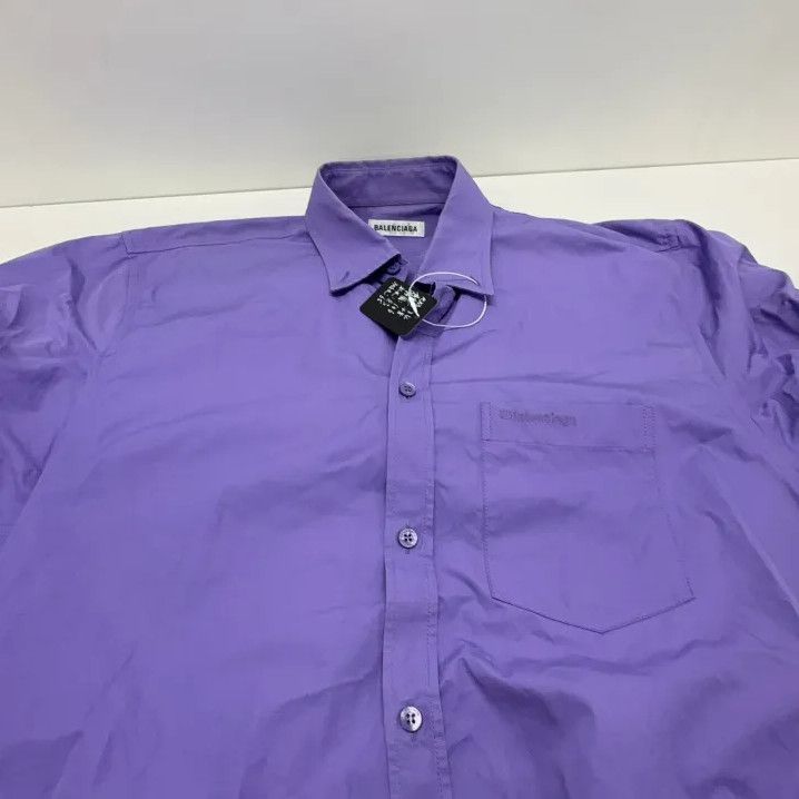 Balenciaga Balenciaga Casual Long Sleeve Shirt in Purple Size US S / EU 44-46 / 1 - 7 Thumbnail