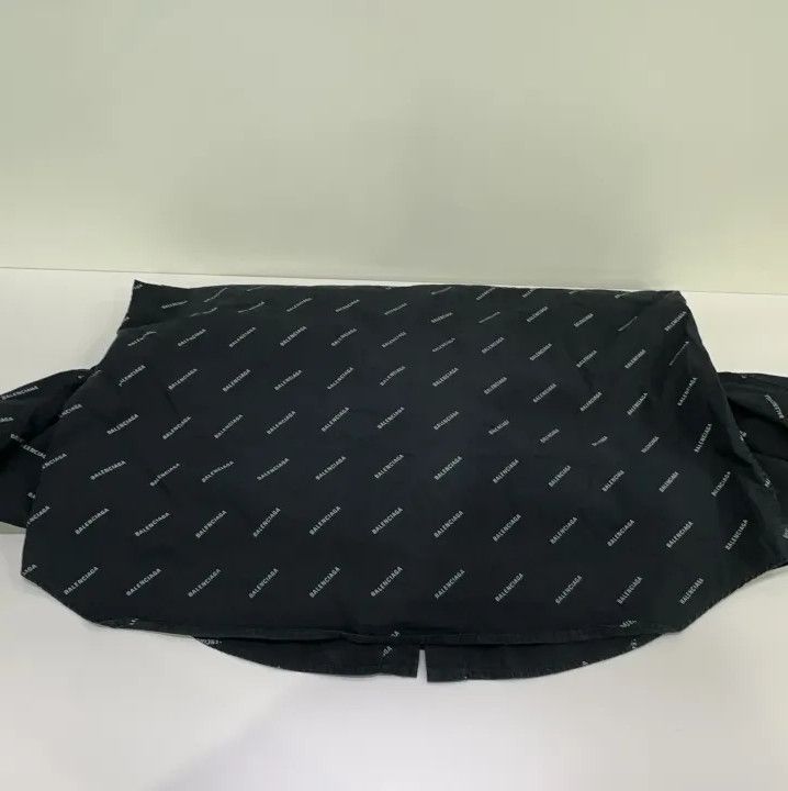 Balenciaga Balenciaga Black Logo Print Casual Long Sleeve Shirt Size US M / EU 48-50 / 2 - 15 Thumbnail