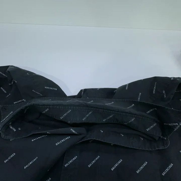 Balenciaga Balenciaga Black Logo Print Casual Long Sleeve Shirt Size US M / EU 48-50 / 2 - 7 Thumbnail