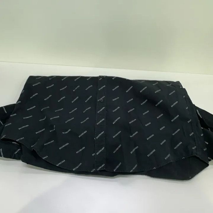 Balenciaga Balenciaga Black Logo Print Casual Long Sleeve Shirt Size US M / EU 48-50 / 2 - 11 Thumbnail