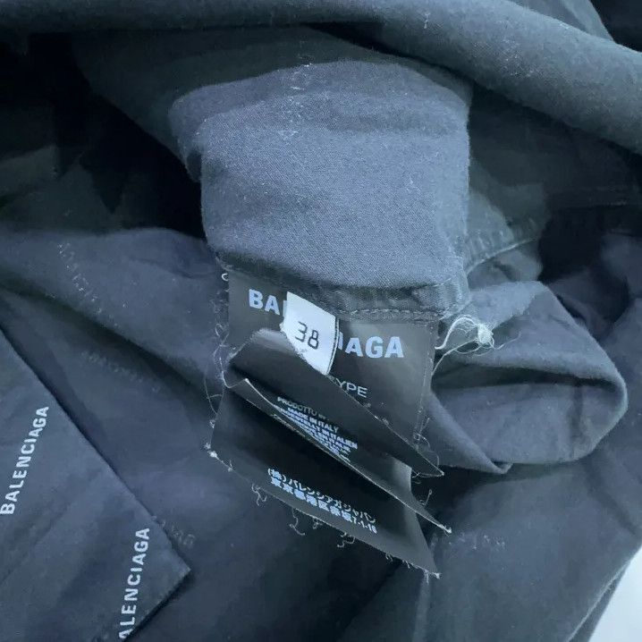 Balenciaga Balenciaga Black Logo Print Casual Long Sleeve Shirt Size US M / EU 48-50 / 2 - 4 Thumbnail