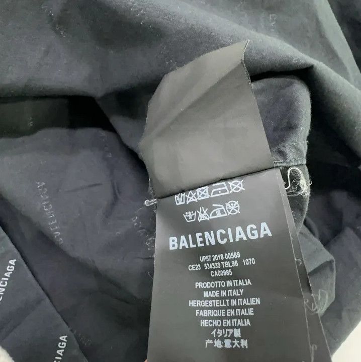 Balenciaga Balenciaga Black Logo Print Casual Long Sleeve Shirt Size US M / EU 48-50 / 2 - 5 Thumbnail