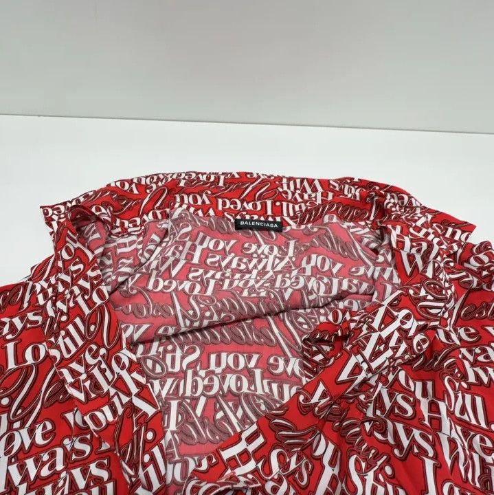 Balenciaga Balenciaga LOVE POEM All-Over Print Vacation Shirt Size US M / EU 48-50 / 2 - 6 Thumbnail