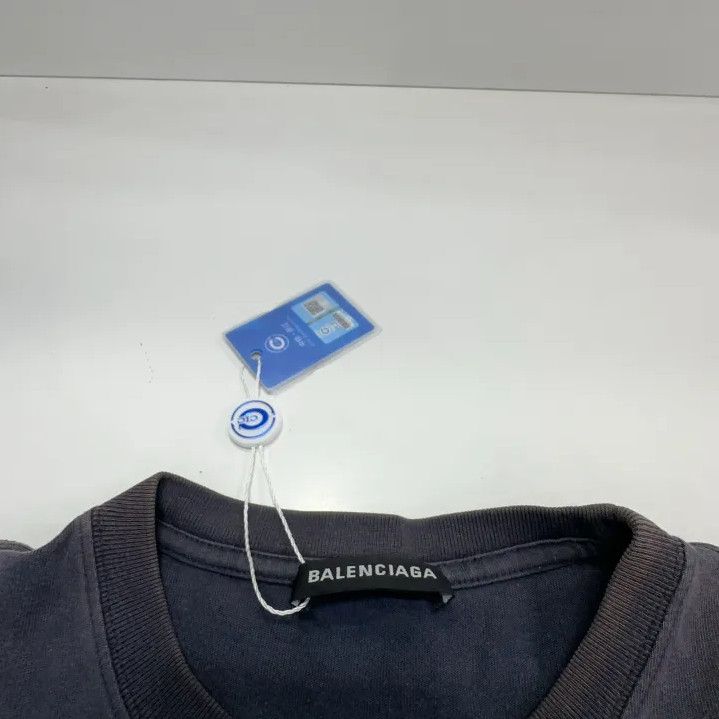 Balenciaga Balenciaga Navy Blue Logo Round Neck T-Shirt Size US S / EU 44-46 / 1 - 4 Thumbnail