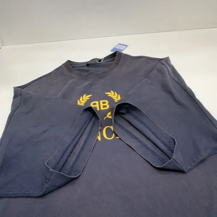 Balenciaga Balenciaga Navy Blue Logo Round Neck T-Shirt Size US S / EU 44-46 / 1 - 14 Thumbnail