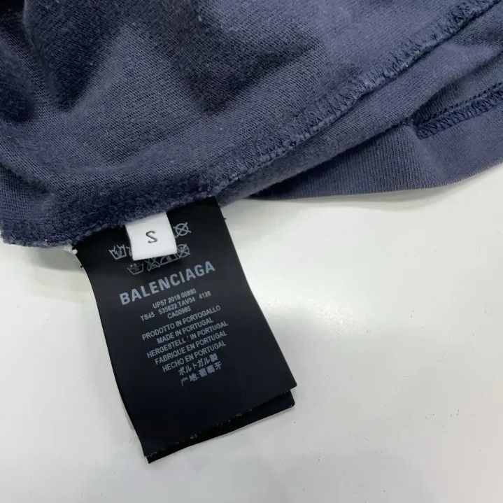Balenciaga Balenciaga Navy Blue Logo Round Neck T-Shirt Size US S / EU 44-46 / 1 - 6 Thumbnail