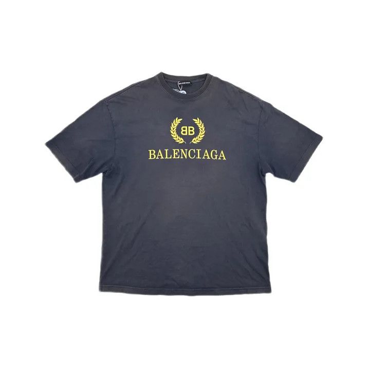 Balenciaga Balenciaga Navy Blue Logo Round Neck T-Shirt Size US S / EU 44-46 / 1 - 2 Thumbnail