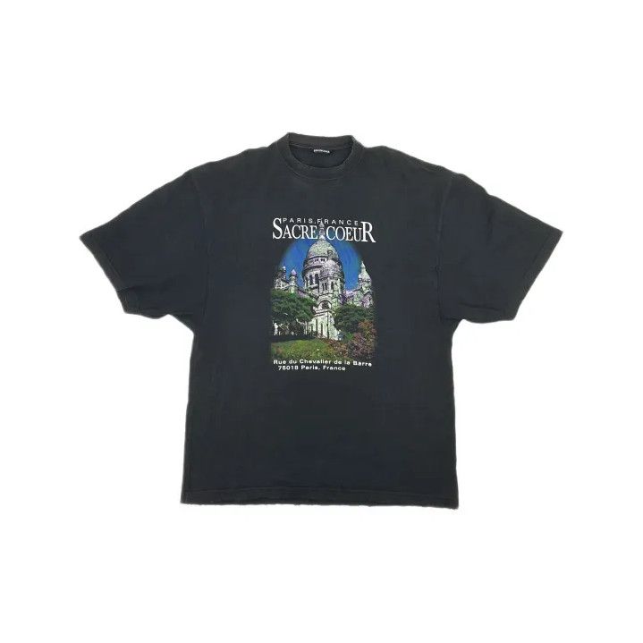 Balenciaga Balenciaga SS21 Oversized Black Graphic T-Shirt Size US L / EU 52-54 / 3 - 2 Thumbnail