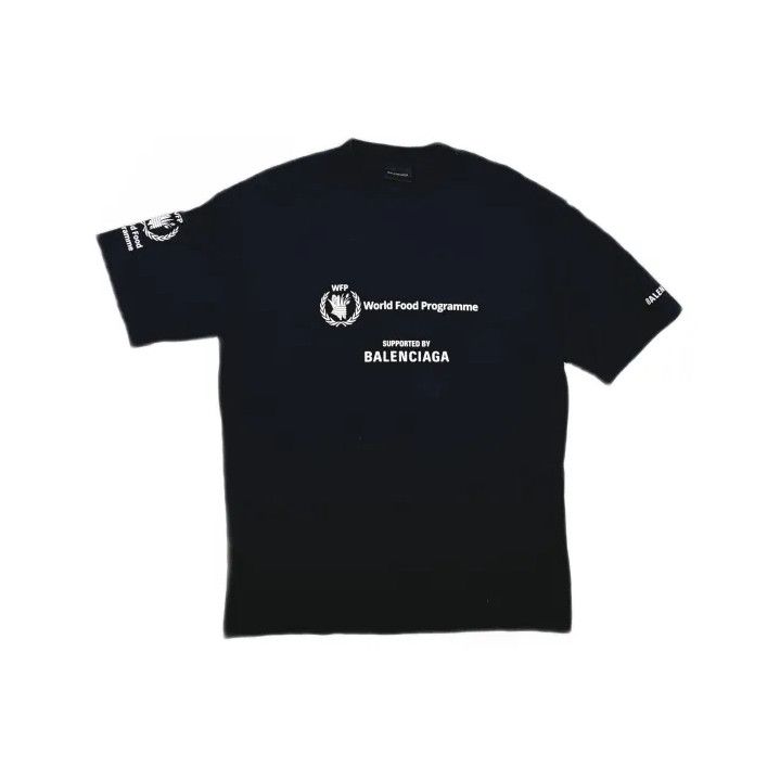 Balenciaga Balenciaga x WFP Black Logo T-Shirt Size US XXS / EU 40 - 2 Thumbnail