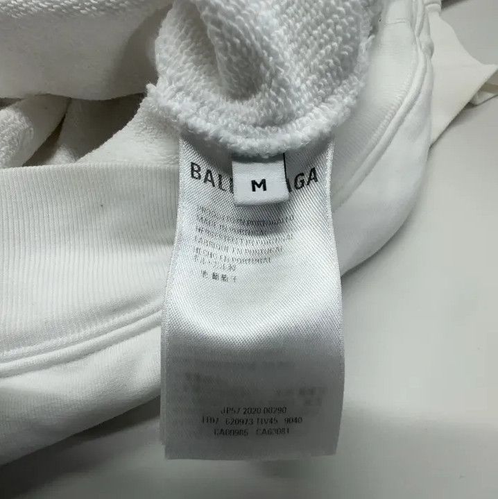 Balenciaga Balenciaga White Long Sleeve Hoodie with Prints Size US M / EU 48-50 / 2 - 4 Thumbnail