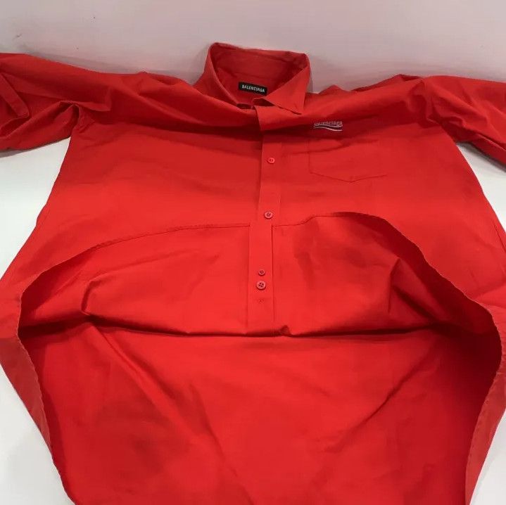 Balenciaga Balenciaga Red Long Sleeve Shirt for Men Size US M / EU 48-50 / 2 - 8 Thumbnail