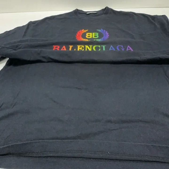 Balenciaga Balenciaga BB Rainbow Logo Black T-Shirt Size US XS / EU 42 / 0 - 8 Thumbnail