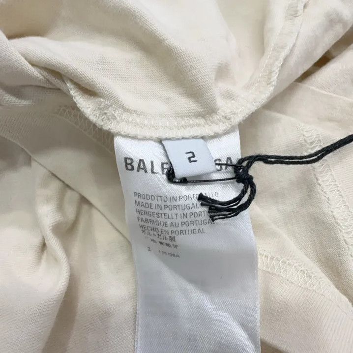 Balenciaga Balenciaga Beige Graphic Round Neck Short Sleeve T-Shirt Size US M / EU 48-50 / 2 - 5 Thumbnail