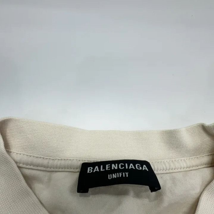 Balenciaga Balenciaga Beige Graphic Round Neck Short Sleeve T-Shirt Size US M / EU 48-50 / 2 - 4 Thumbnail