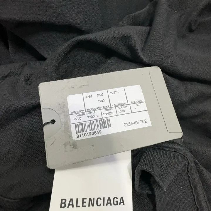 Balenciaga Balenciaga Black Batwing Short Sleeve T-Shirt Size US XXS / EU 40 - 4 Thumbnail