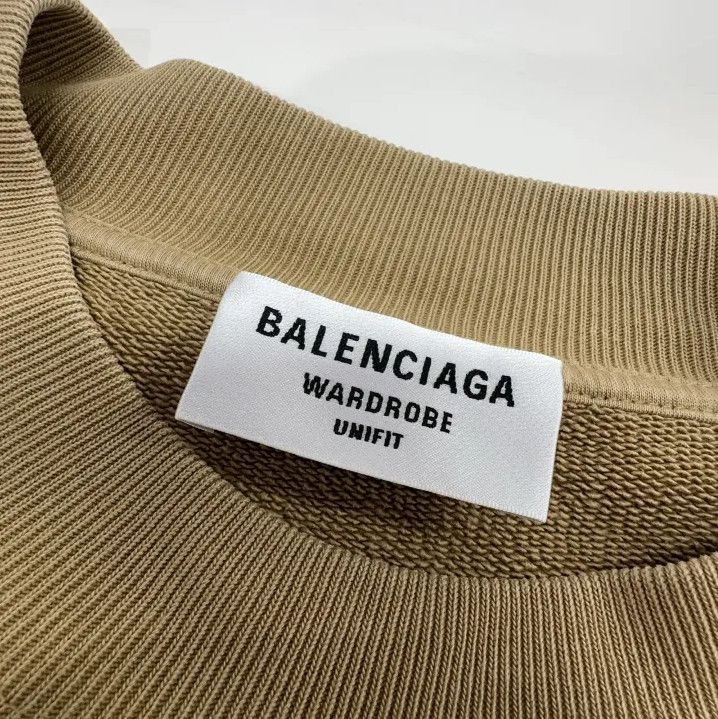 Balenciaga Balenciaga Classic Beige Logo Embroidered Sweatshirt Size US M / EU 48-50 / 2 - 6 Thumbnail