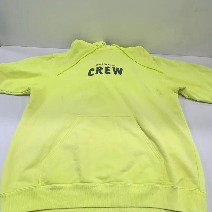Balenciaga Balenciaga Crew Neon Yellow Hoodie Size US S / EU 44-46 / 1 - 10 Thumbnail