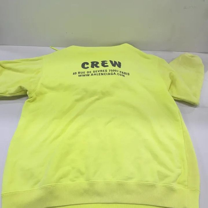 Balenciaga Balenciaga Crew Neon Yellow Hoodie Size US S / EU 44-46 / 1 - 14 Thumbnail