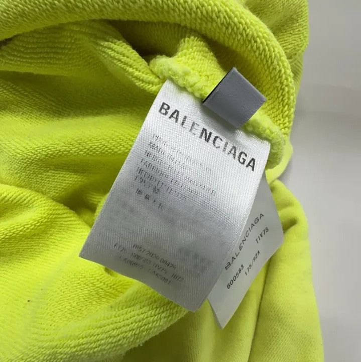 Balenciaga Balenciaga Crew Neon Yellow Hoodie Size US S / EU 44-46 / 1 - 4 Thumbnail