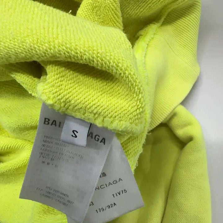 Balenciaga Balenciaga Crew Neon Yellow Hoodie Size US S / EU 44-46 / 1 - 6 Thumbnail