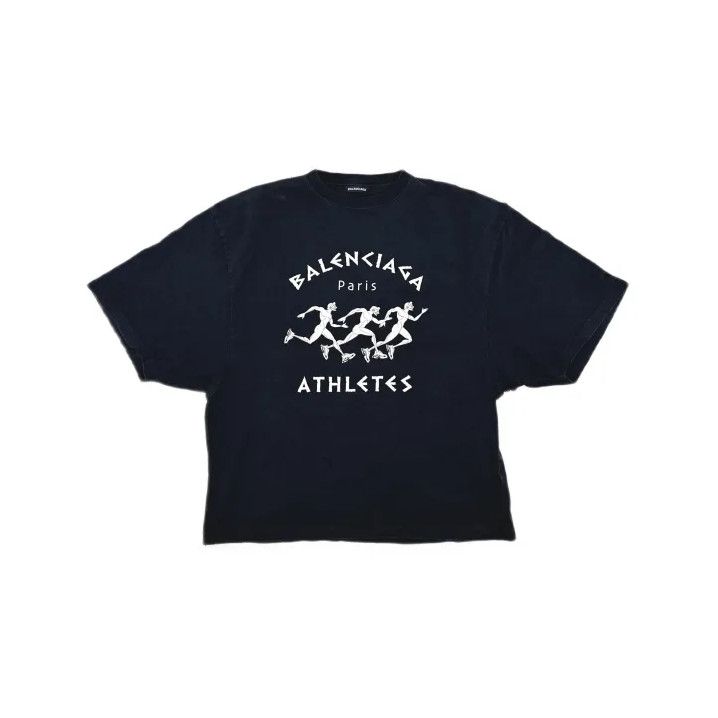 Balenciaga Balenciaga Black Marathon Graphic T-Shirt Size US M / EU 48-50 / 2 - 2 Thumbnail