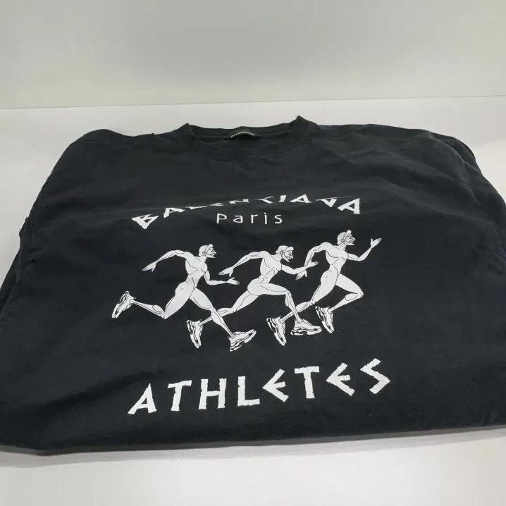 Balenciaga Balenciaga Black Marathon Graphic T-Shirt Size US M / EU 48-50 / 2 - 10 Thumbnail