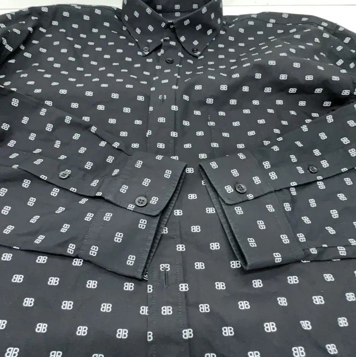 Balenciaga Balenciaga Black Letter Print Long Sleeve Shirt Size US M / EU 48-50 / 2 - 9 Thumbnail