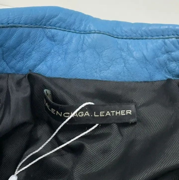 Balenciaga Balenciaga Blue Biker Leather Jacket for Unisex Size US M / EU 48-50 / 2 - 5 Thumbnail