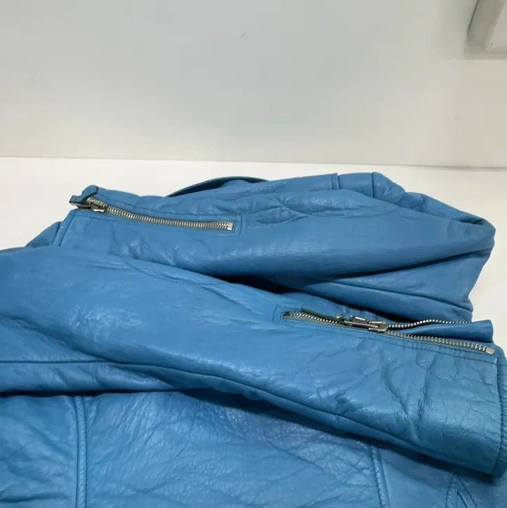 Balenciaga Balenciaga Blue Biker Leather Jacket for Unisex Size US M / EU 48-50 / 2 - 12 Thumbnail