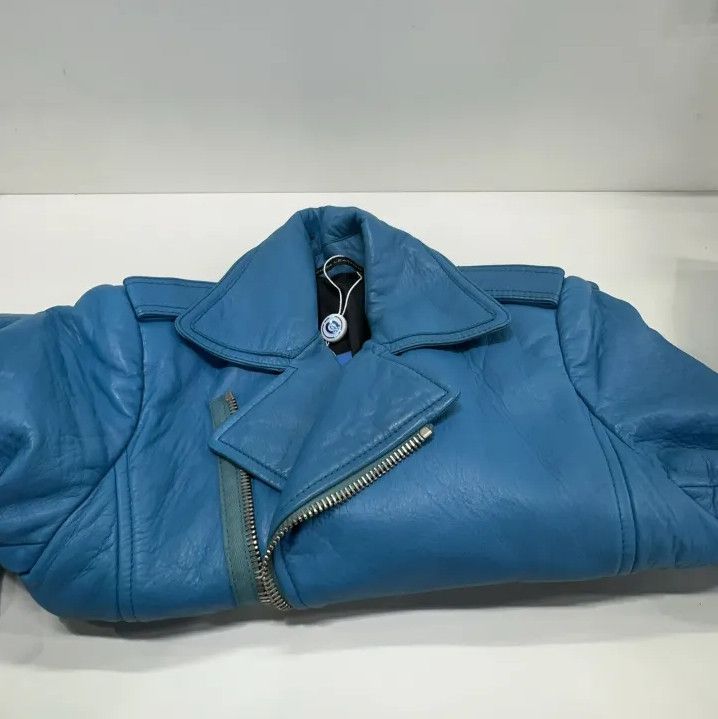 Balenciaga Balenciaga Blue Biker Leather Jacket for Unisex Size US M / EU 48-50 / 2 - 7 Thumbnail