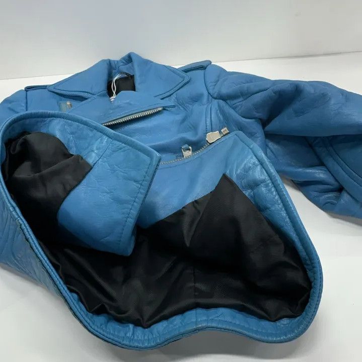 Balenciaga Balenciaga Blue Biker Leather Jacket for Unisex Size US M / EU 48-50 / 2 - 8 Thumbnail
