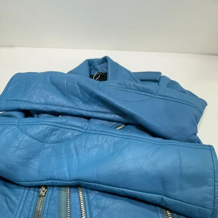 Balenciaga Balenciaga Blue Biker Leather Jacket for Unisex Size US M / EU 48-50 / 2 - 9 Thumbnail