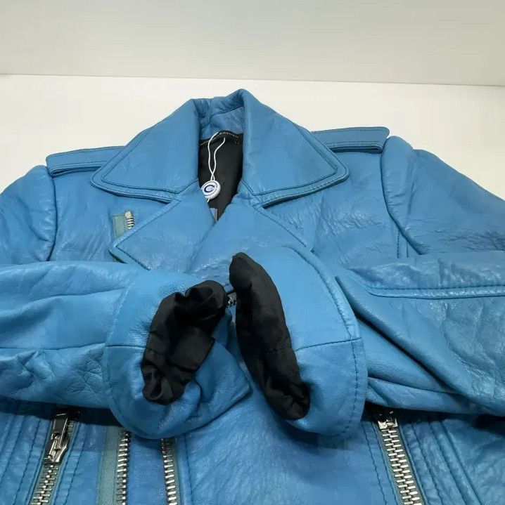 Balenciaga Balenciaga Blue Biker Leather Jacket for Unisex Size US M / EU 48-50 / 2 - 10 Thumbnail