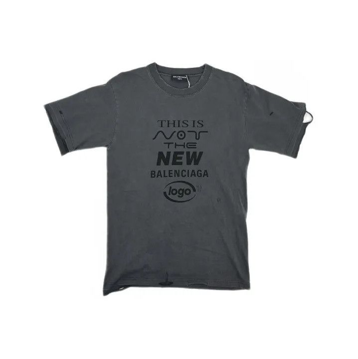 Balenciaga Balenciaga Black Distressed Print Cotton T-Shirt Size US S / EU 44-46 / 1 - 2 Thumbnail