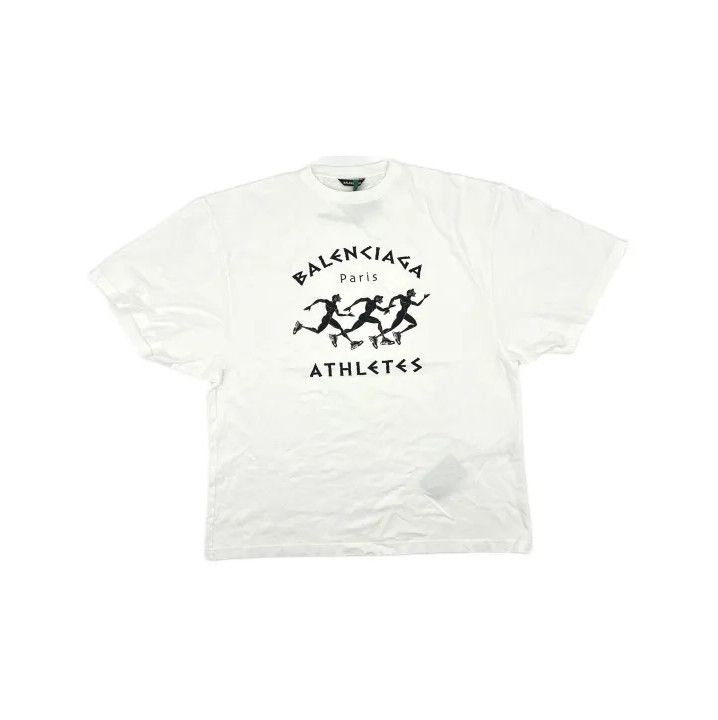 Balenciaga Balenciaga Marathon Print White T-Shirt Size US XL / EU 56 / 4 - 2 Thumbnail