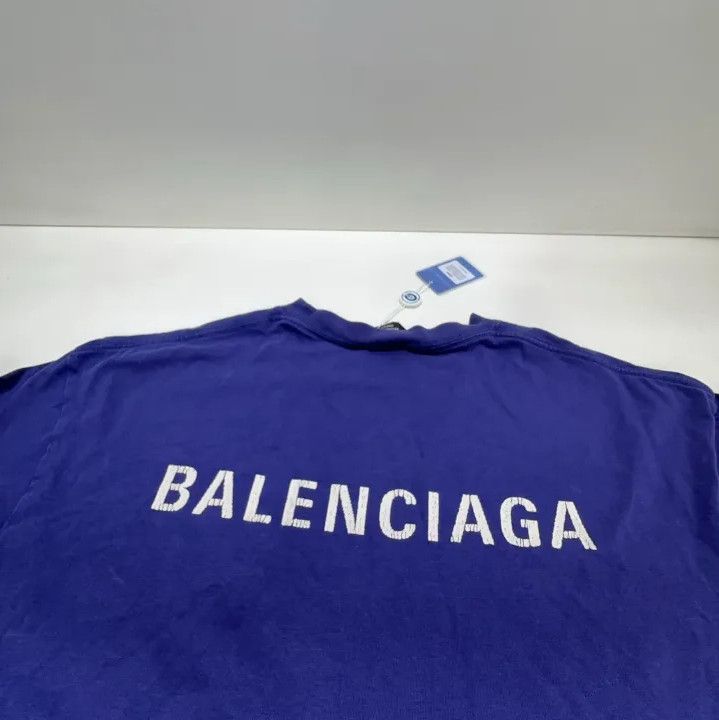Balenciaga Balenciaga FW21 Blue Logo Short Sleeve T-Shirt Size US M / EU 48-50 / 2 - 12 Thumbnail