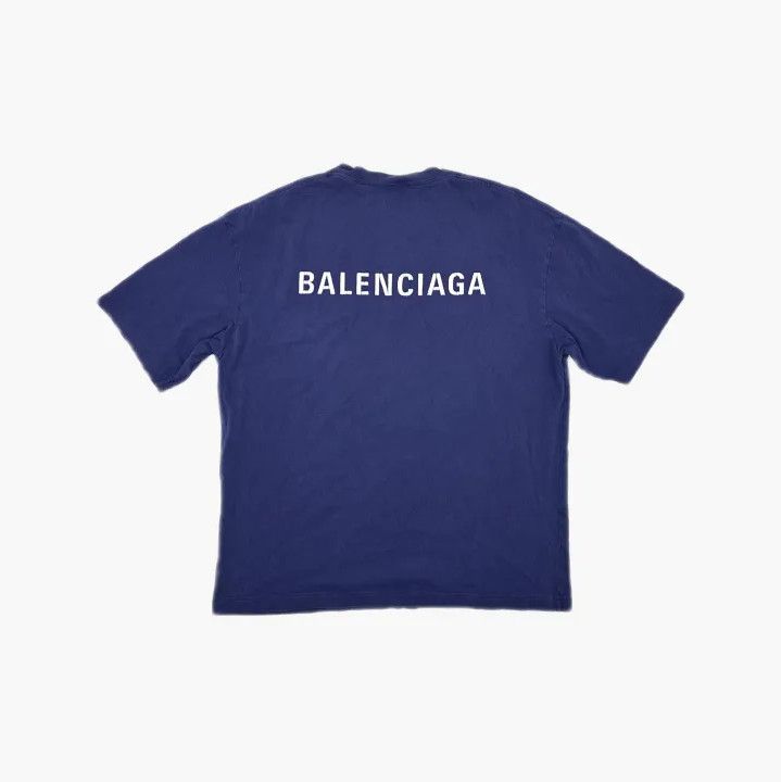 Balenciaga Balenciaga FW21 Blue Logo Short Sleeve T-Shirt Size US M / EU 48-50 / 2 - 3 Thumbnail