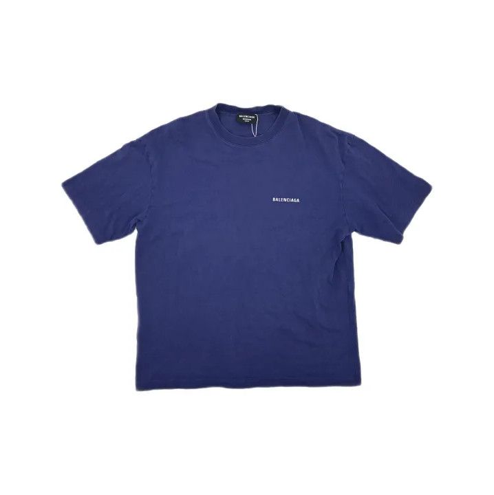 Balenciaga Balenciaga FW21 Blue Logo Short Sleeve T-Shirt Size US M / EU 48-50 / 2 - 2 Thumbnail