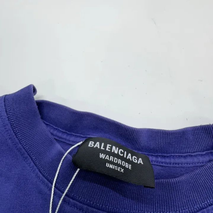 Balenciaga Balenciaga FW21 Blue Logo Short Sleeve T-Shirt Size US M / EU 48-50 / 2 - 7 Thumbnail