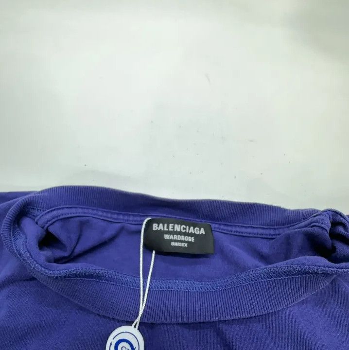 Balenciaga Balenciaga FW21 Blue Logo Short Sleeve T-Shirt Size US M / EU 48-50 / 2 - 8 Thumbnail
