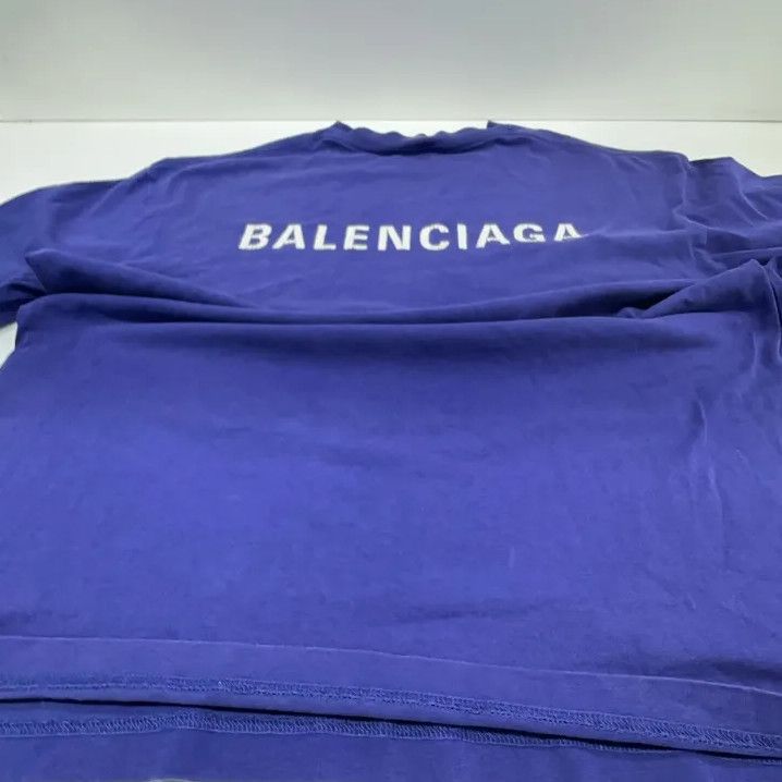 Balenciaga Balenciaga FW21 Blue Logo Short Sleeve T-Shirt Size US M / EU 48-50 / 2 - 11 Thumbnail