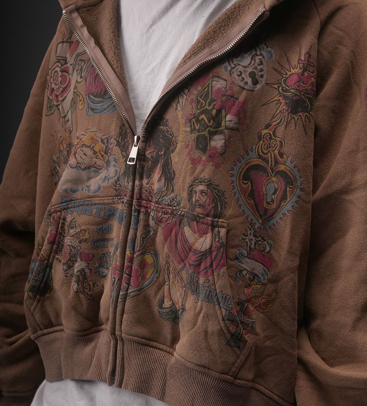 Other Righteous Risen King Zip Up Hoodie Brown Size US M / EU 48-50 / 2 - 4 Thumbnail